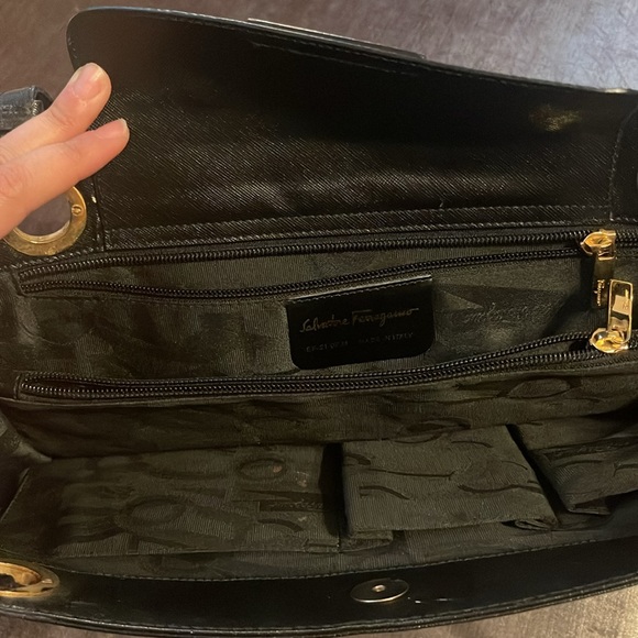 Vintage Ferragamo Black Leather Tote Bag - Picture 5 of 6